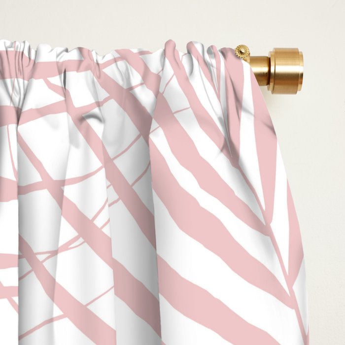 Blush Pink Palm Leaves Dream - Cali Summer Vibes #2 #tropical #decor #art #society6 Window Curtain Gallery Image 2