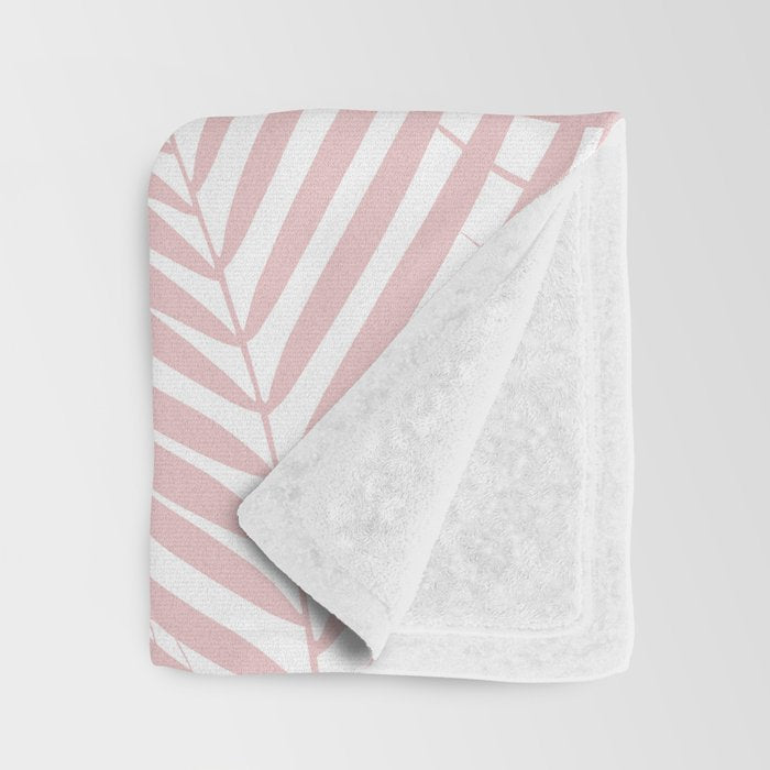 Blush Pink Palm Leaves Dream - Cali Summer Vibes #2 #tropical #decor #art #society6 Throw Blanket Gallery Image 3