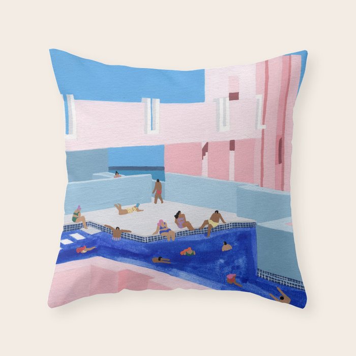 Spain Pool Throw Pillow Gallery Image 1