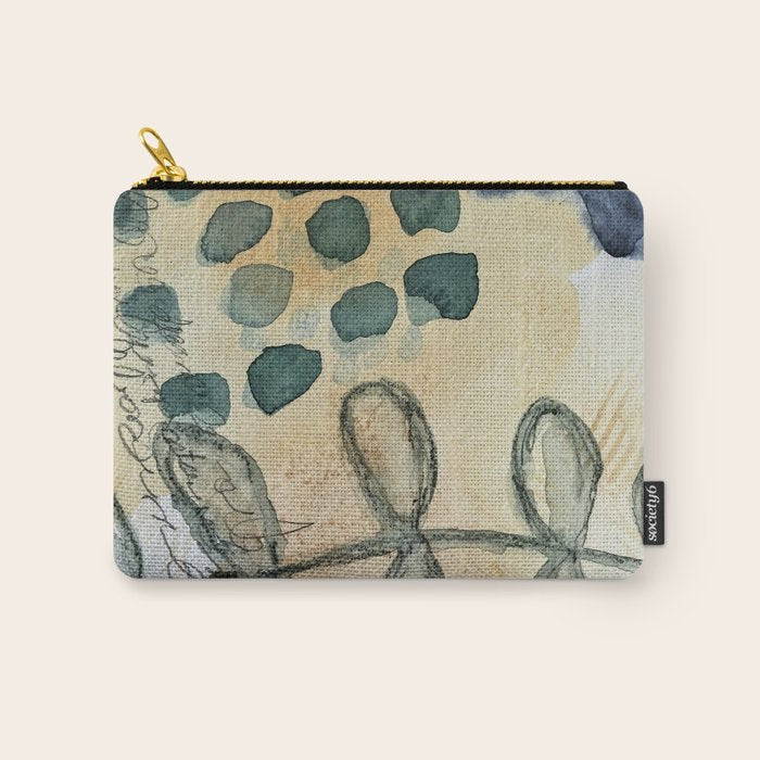 dreaming in color - watercolor mixed media botanical abstract Carry All Pouch Gallery Image 1