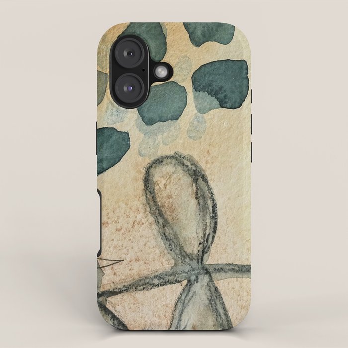 dreaming in color - watercolor mixed media botanical abstract iPhone Case Gallery Image 1