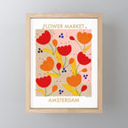 Red and Orange Flower print - Amsterdam Flower Market Mini Art Print Gallery Image 1
