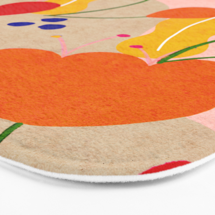 Red and Orange Flower print - Amsterdam Flower Market Bath Mat Gallery Image 3