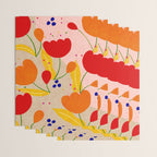 Red and Orange Flower print - Amsterdam Flower Market Wrapping Paper Gallery Image 3