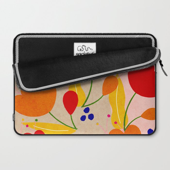 Red and Orange Flower print - Amsterdam Flower Market Laptop Sleeve Gallery Image 2