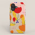 Red and Orange Flower print - Amsterdam Flower Market iPhone Case Gallery Image 1