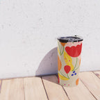 Red and Orange Flower print - Amsterdam Flower Market Travel Mug Gallery Image 4