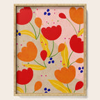 Red and Orange Flower print - Amsterdam Flower Market Serving Tray Gallery Image 1