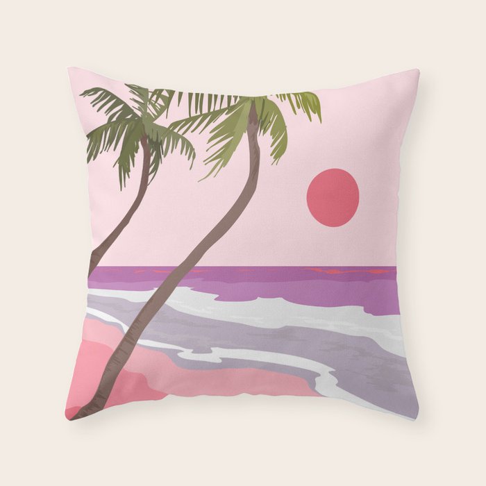 Tropical Landscape 01 Throw Pillow Gallery Image 6
