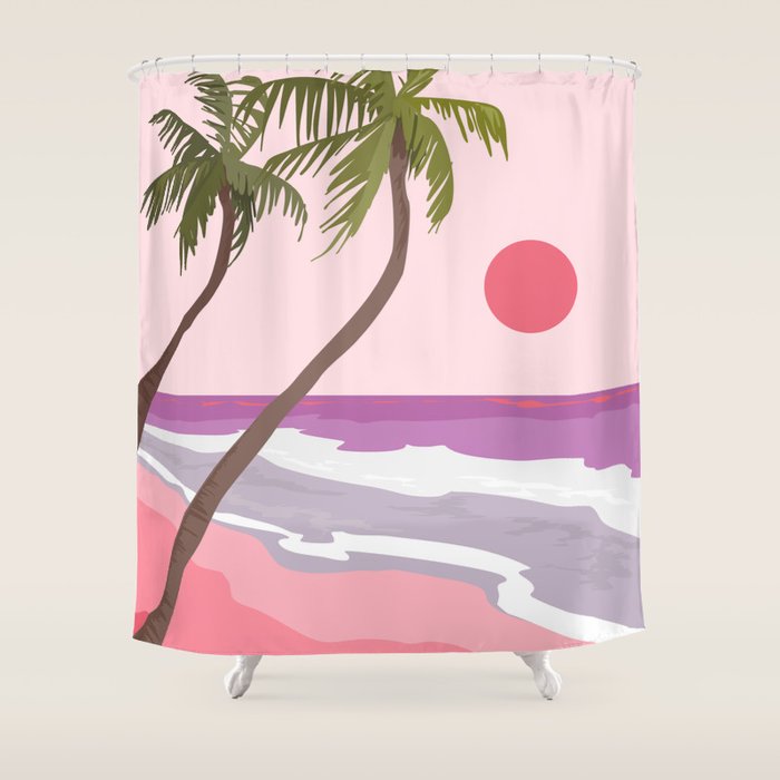 Tropical Landscape 01 Shower Curtain Gallery Image 1