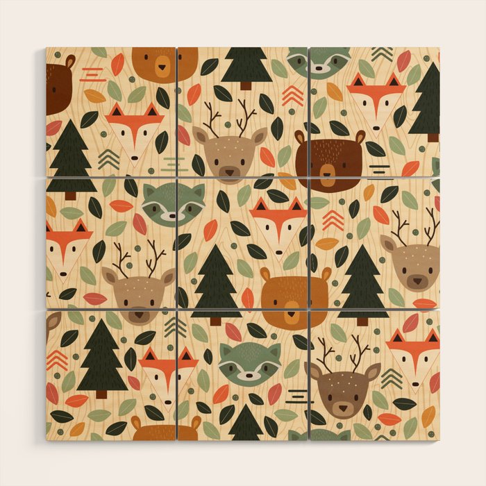 Woodland Creatures Wood Wall Art Gallery Image 1
