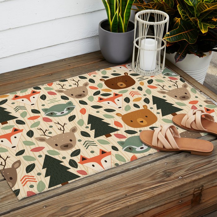 Woodland Creatures Outdoor Rug Gallery Image 2