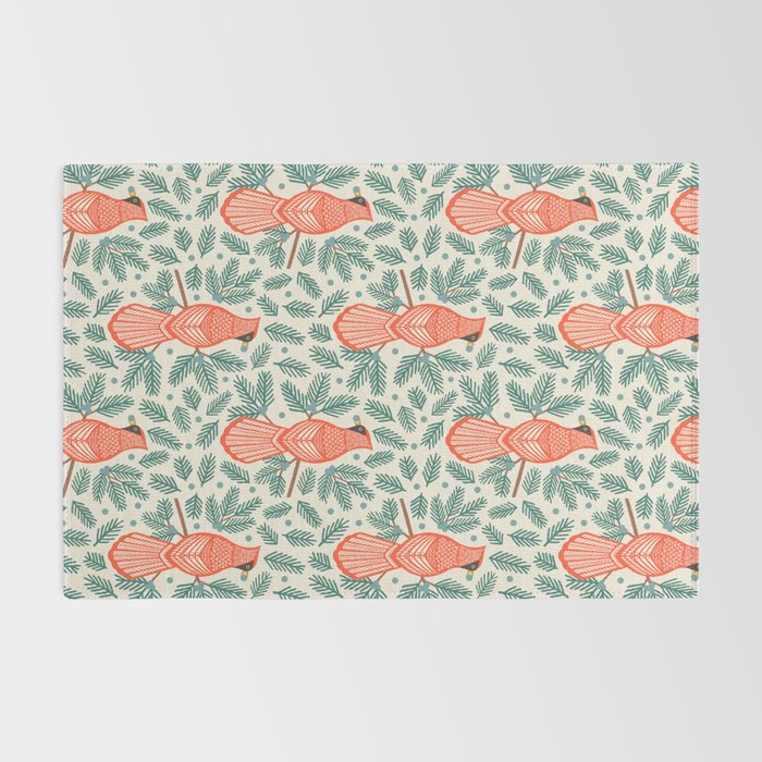 Cardinal Bird and Pine Branches Rug Gallery Image 2