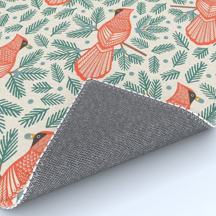 Cardinal Bird and Pine Branches Rug Gallery Image 4