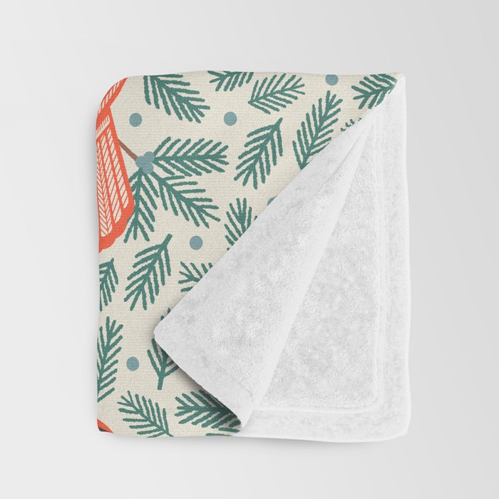 Cardinal Bird and Pine Branches Throw Blanket Gallery Image 3