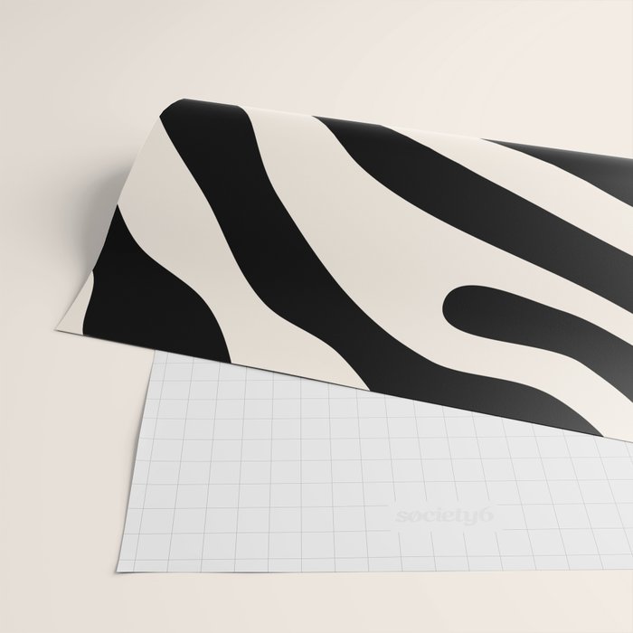 Vintage Retro Abstract Black Wrapping Paper Gallery Image 2