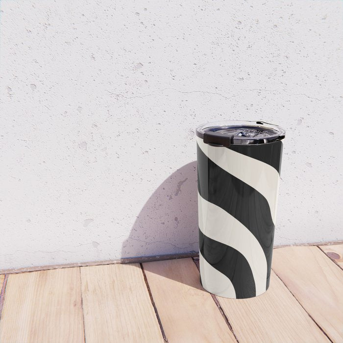 Vintage Retro Abstract Black Travel Mug Gallery Image 4
