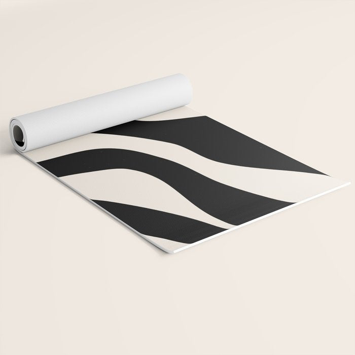 Vintage Retro Abstract Black Yoga Mat Gallery Image 2