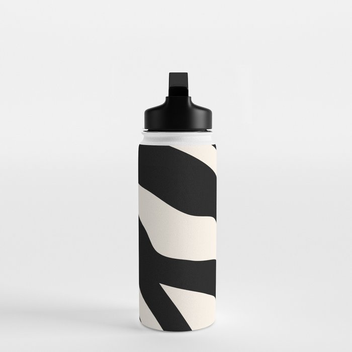 Vintage Retro Abstract Black Water Bottle Gallery Image 3