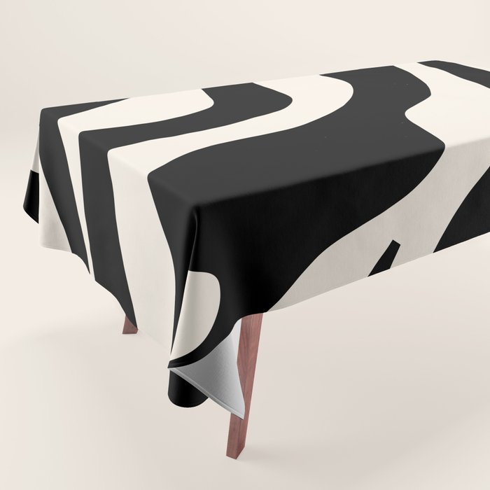 Vintage Retro Abstract Black Tablecloth Gallery Image 1