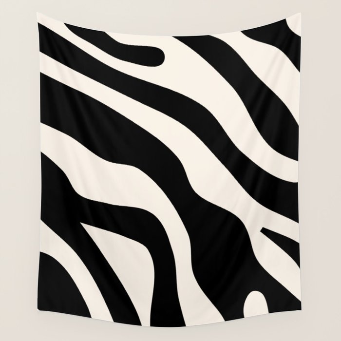 Vintage Retro Abstract Black Wall Tapestry Gallery Image 4