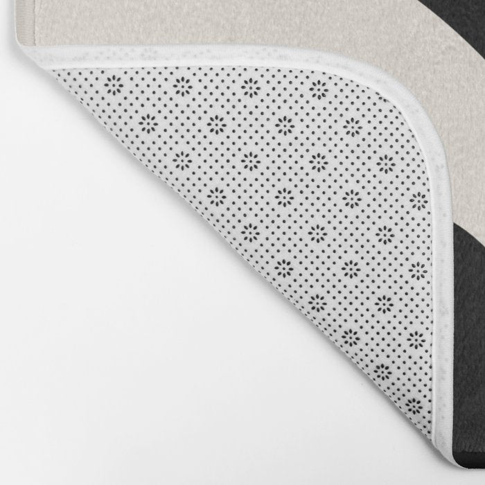 Vintage Retro Abstract Black Bath Mat Gallery Image 2