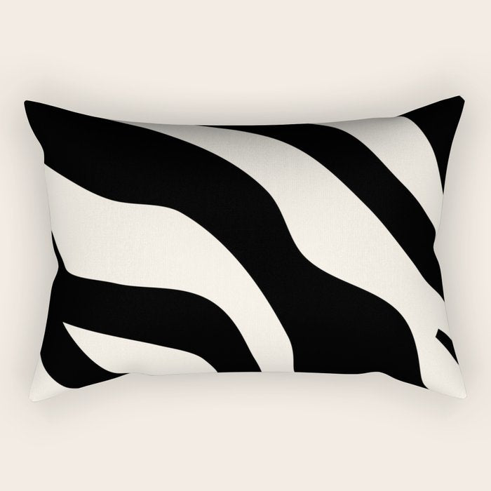 Vintage Retro Abstract Black Rectangular Pillow Gallery Image 1