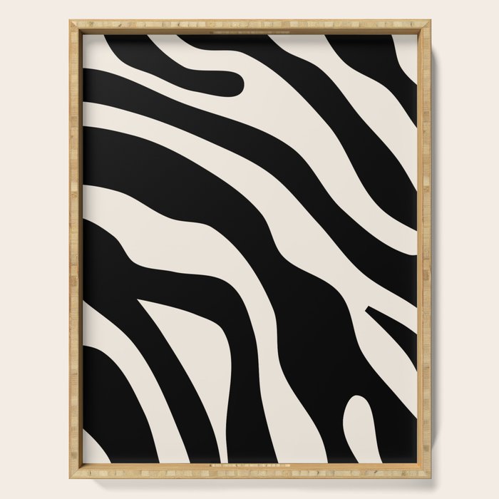 Vintage Retro Abstract Black Serving Tray Gallery Image 1