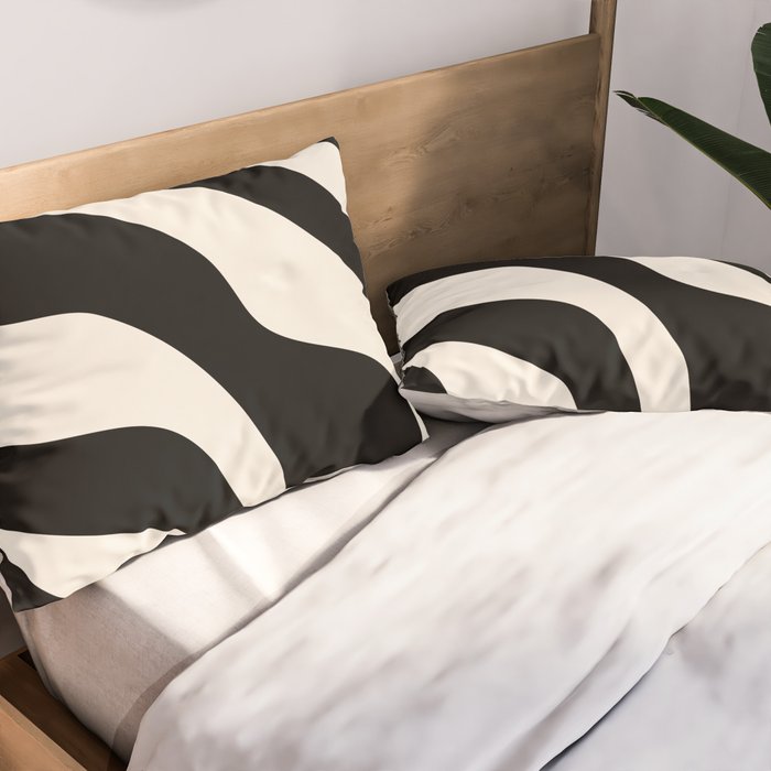 Vintage Retro Abstract Black Pillow Sham Gallery Image 2