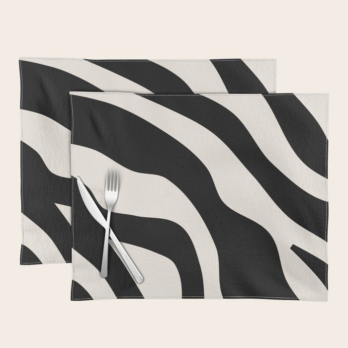 Vintage Retro Abstract Black Placemat Gallery Image 1