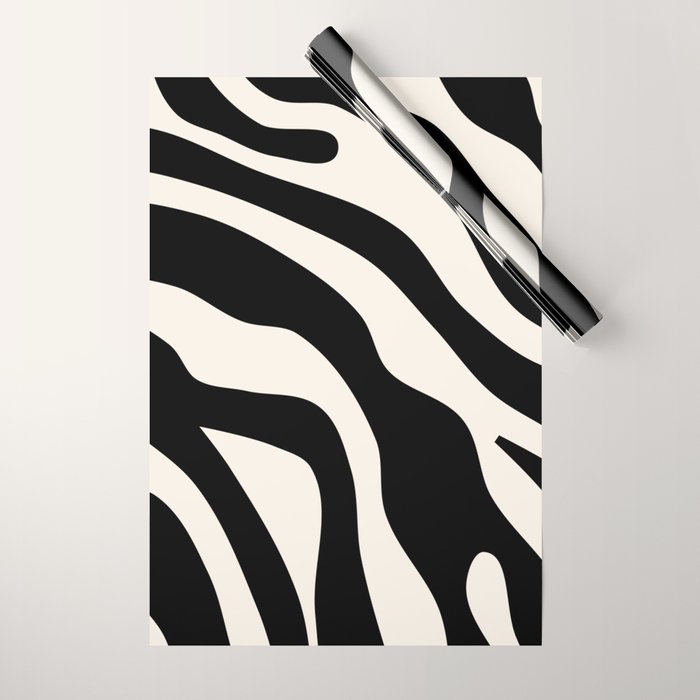 Vintage Retro Abstract Black Wrapping Paper Gallery Image 1