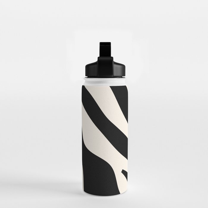 Vintage Retro Abstract Black Water Bottle Gallery Image 2