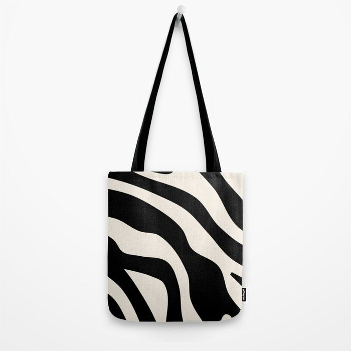 Vintage Retro Abstract Black Tote Bag Gallery Image 2