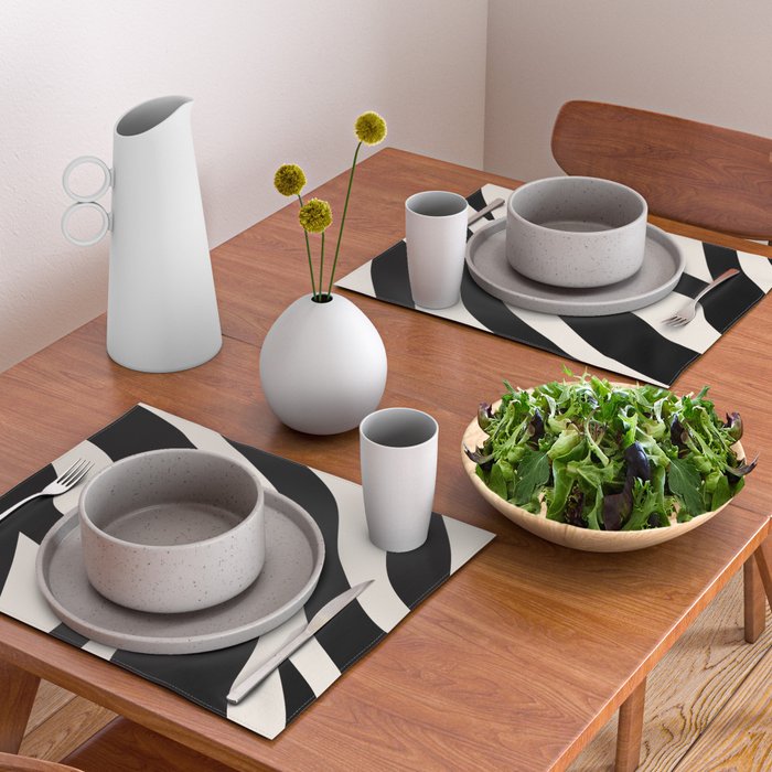 Vintage Retro Abstract Black Placemat Gallery Image 2