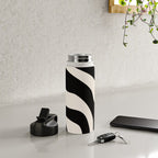 Vintage Retro Abstract Black Water Bottle Gallery Image 4