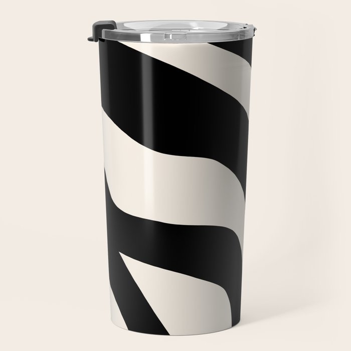 Vintage Retro Abstract Black Travel Mug Gallery Image 3