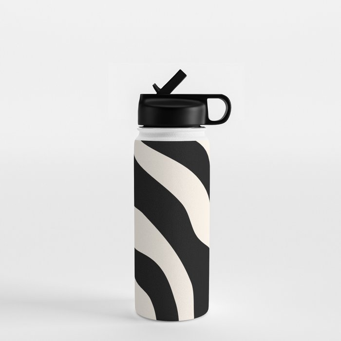 Vintage Retro Abstract Black Water Bottle Gallery Image 1