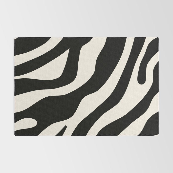 Vintage Retro Abstract Black Rug Gallery Image 2