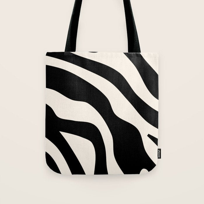 Vintage Retro Abstract Black Tote Bag Gallery Image 1