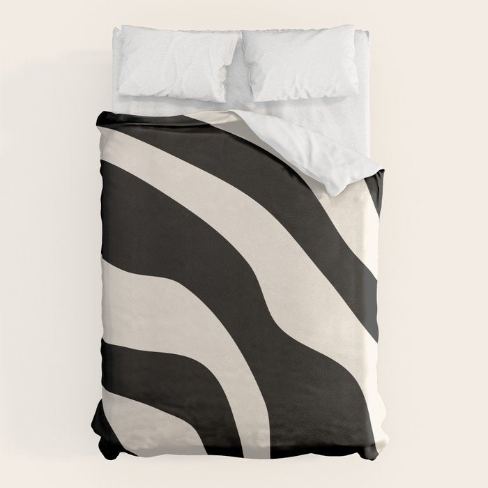 Vintage Retro Abstract Black Duvet Cover Gallery Image 1
