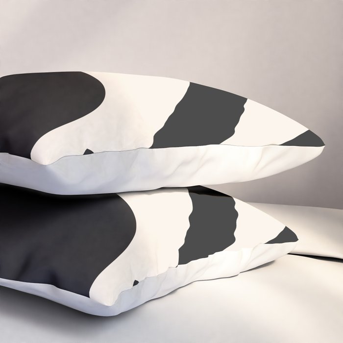 Vintage Retro Abstract Black Pillow Sham Gallery Image 3