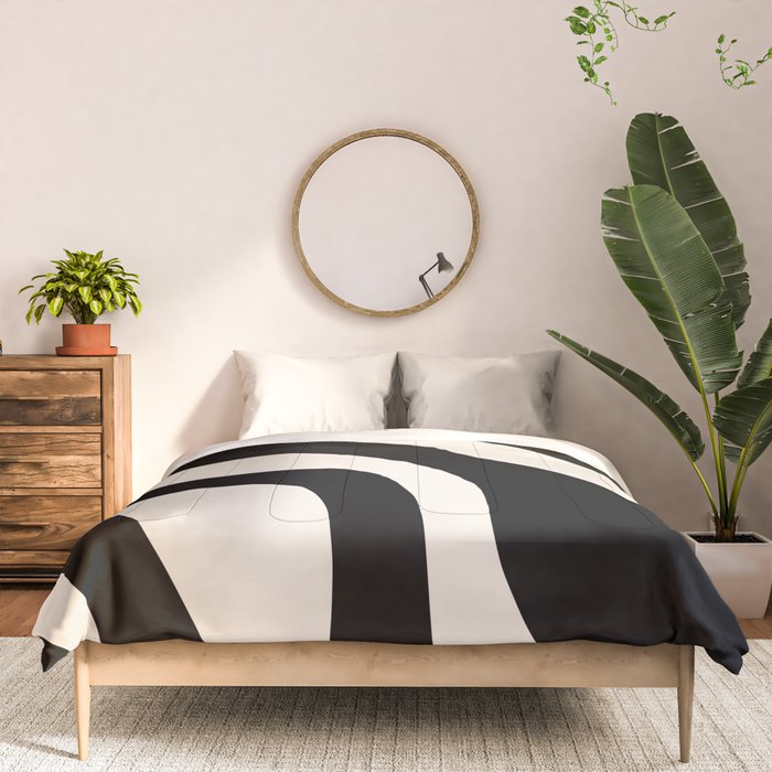 Vintage Retro Abstract Black Comforter Gallery Image 3