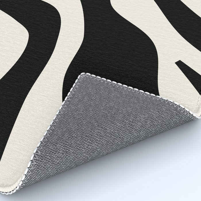 Vintage Retro Abstract Black Rug Gallery Image 4