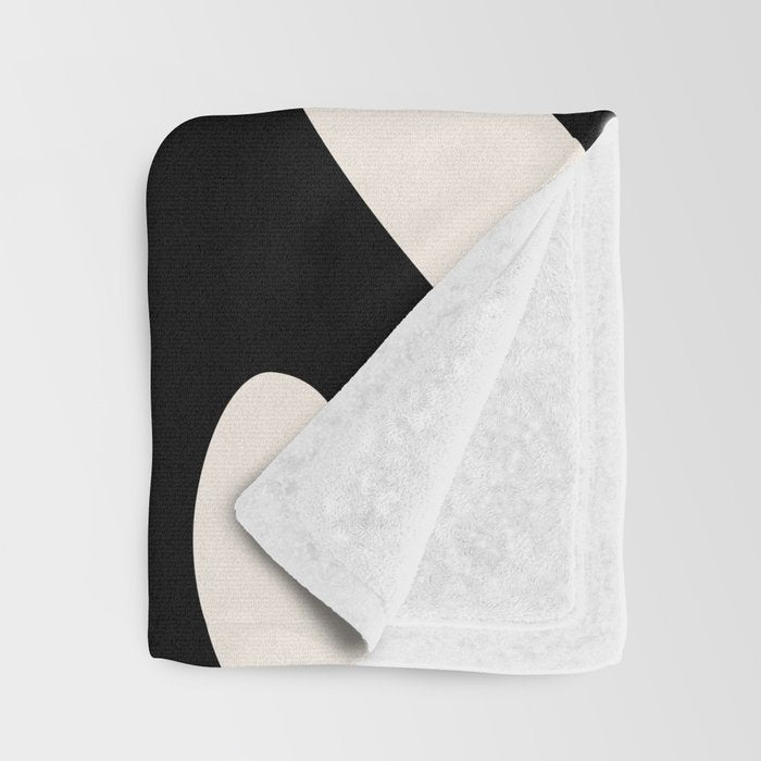 Vintage Retro Abstract Black Throw Blanket Gallery Image 3