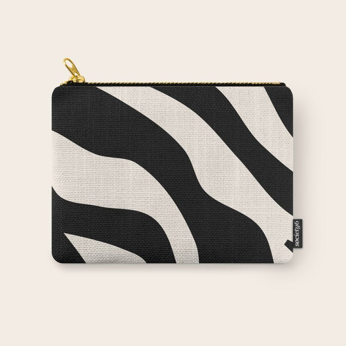 Vintage Retro Abstract Black Carry All Pouch Gallery Image 1