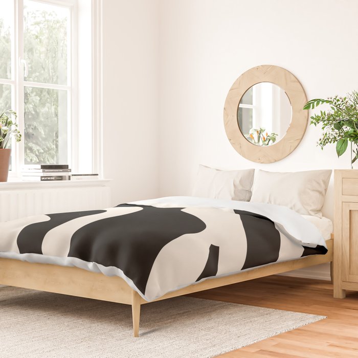 Vintage Retro Abstract Black Duvet Cover Gallery Image 2