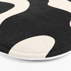 Vintage Retro Abstract Black Bath Mat Gallery Image 3