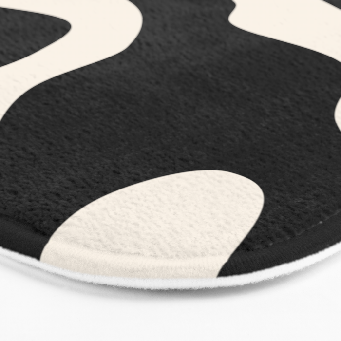 Vintage Retro Abstract Black Bath Mat Gallery Image 3