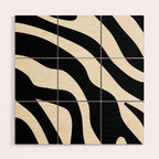 Vintage Retro Abstract Black Wood Wall Art Gallery Image 1