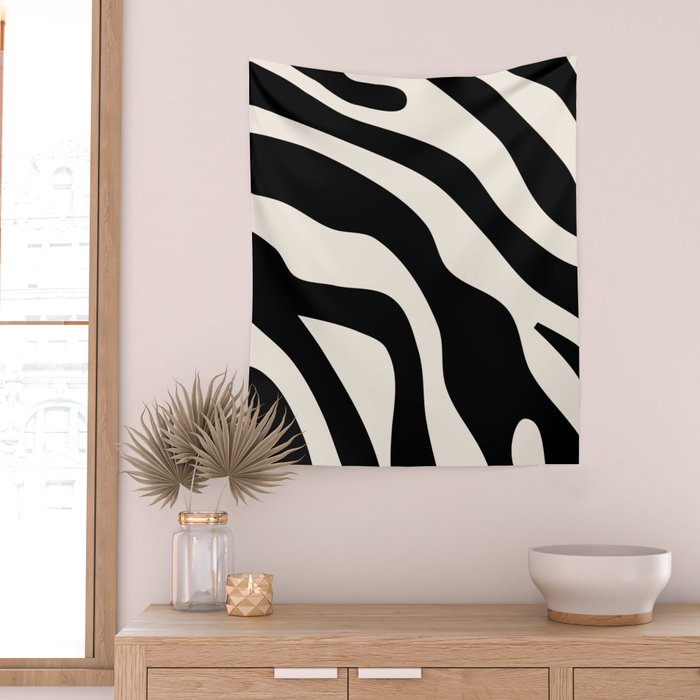 Vintage Retro Abstract Black Wall Tapestry Gallery Image 2